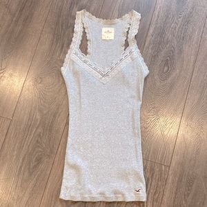 Hollister, size M racer back tank with lace detail